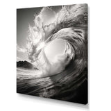 Black And White Wave Photo I - Coastal Canvas Wall Art