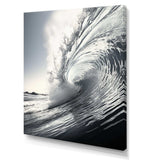 Black And White Wave Photo II - Coastal Canvas Wall Art