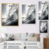 Black And White Wave Photo II - Coastal Canvas Wall Art