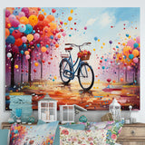 Bicycle Abstract Fusion Pointillism I - Bicycle Canvas Wall Art