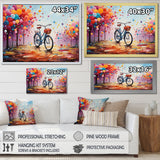 Bicycle Abstract Fusion Pointillism I - Bicycle Canvas Wall Art