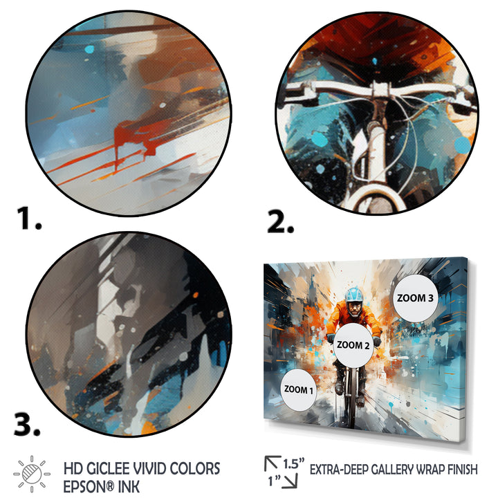 Bicycle Abstract Urban Cyclists - Bicycle Canvas Wall Art