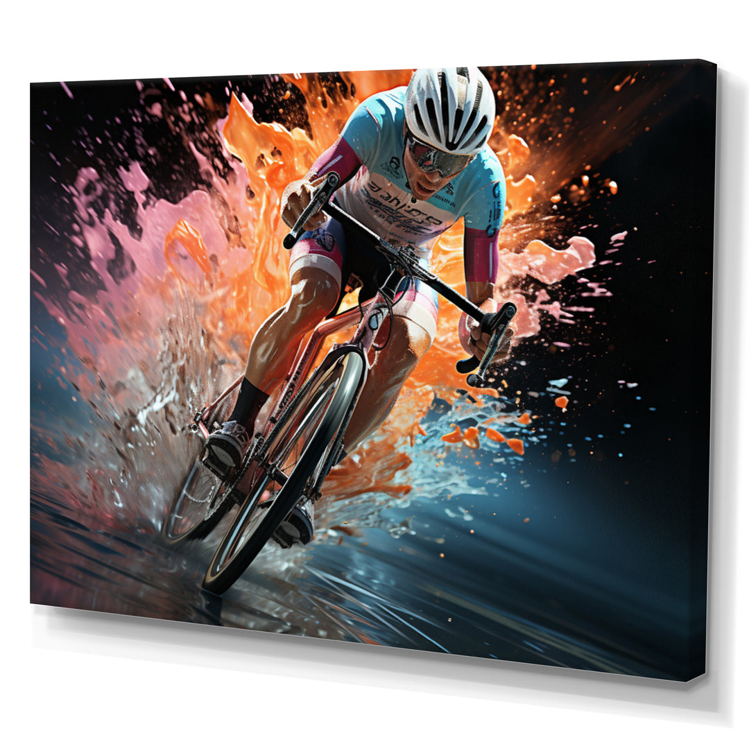 Bicycle Abstracted Motion An - Bicycle Canvas Wall Art