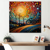 Bicycle Abstracted Wheels Pointillism - Bicycle Canvas Wall Art