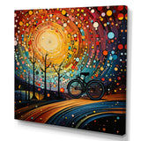 Bicycle Abstracted Wheels Pointillism - Bicycle Canvas Wall Art
