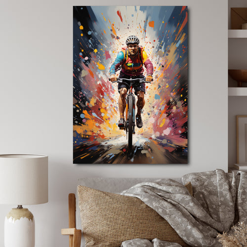 Bicycle Bold Rides Pointillism I - Bicycle Canvas Wall Art