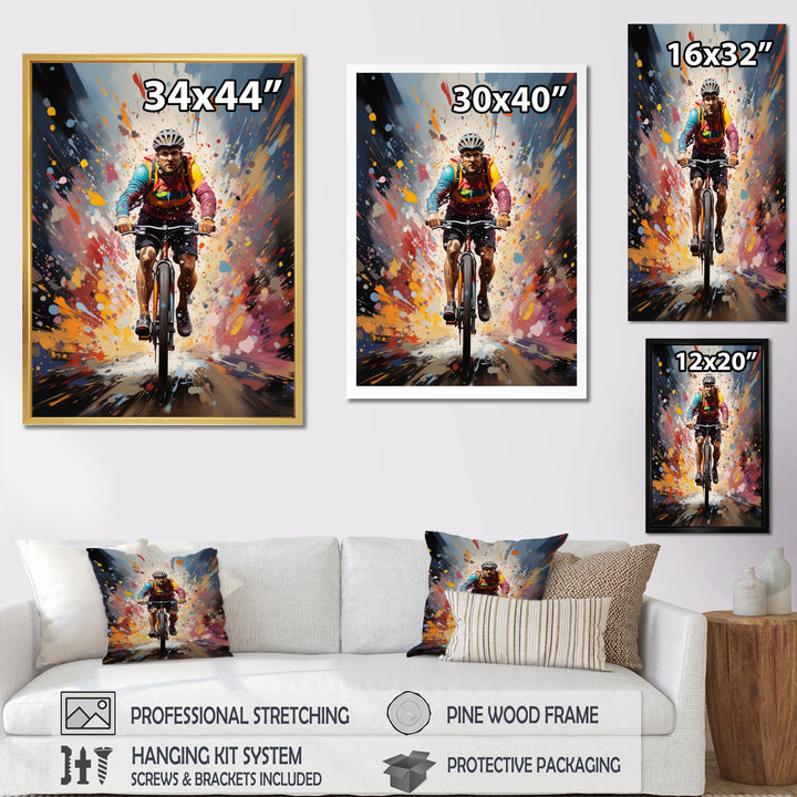Bicycle Bold Rides Pointillism I - Bicycle Canvas Wall Art
