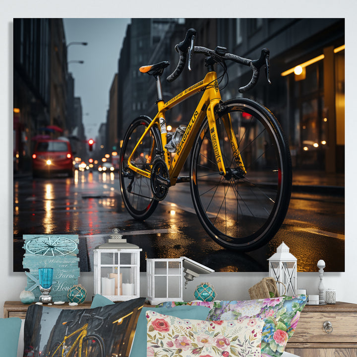 Bicycle City Cycling - Bicycle Canvas Wall Art