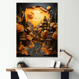 Bicycle City Cycling Papercut - Bicycle Canvas Wall Art