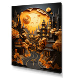 Bicycle City Cycling Papercut - Bicycle Canvas Wall Art