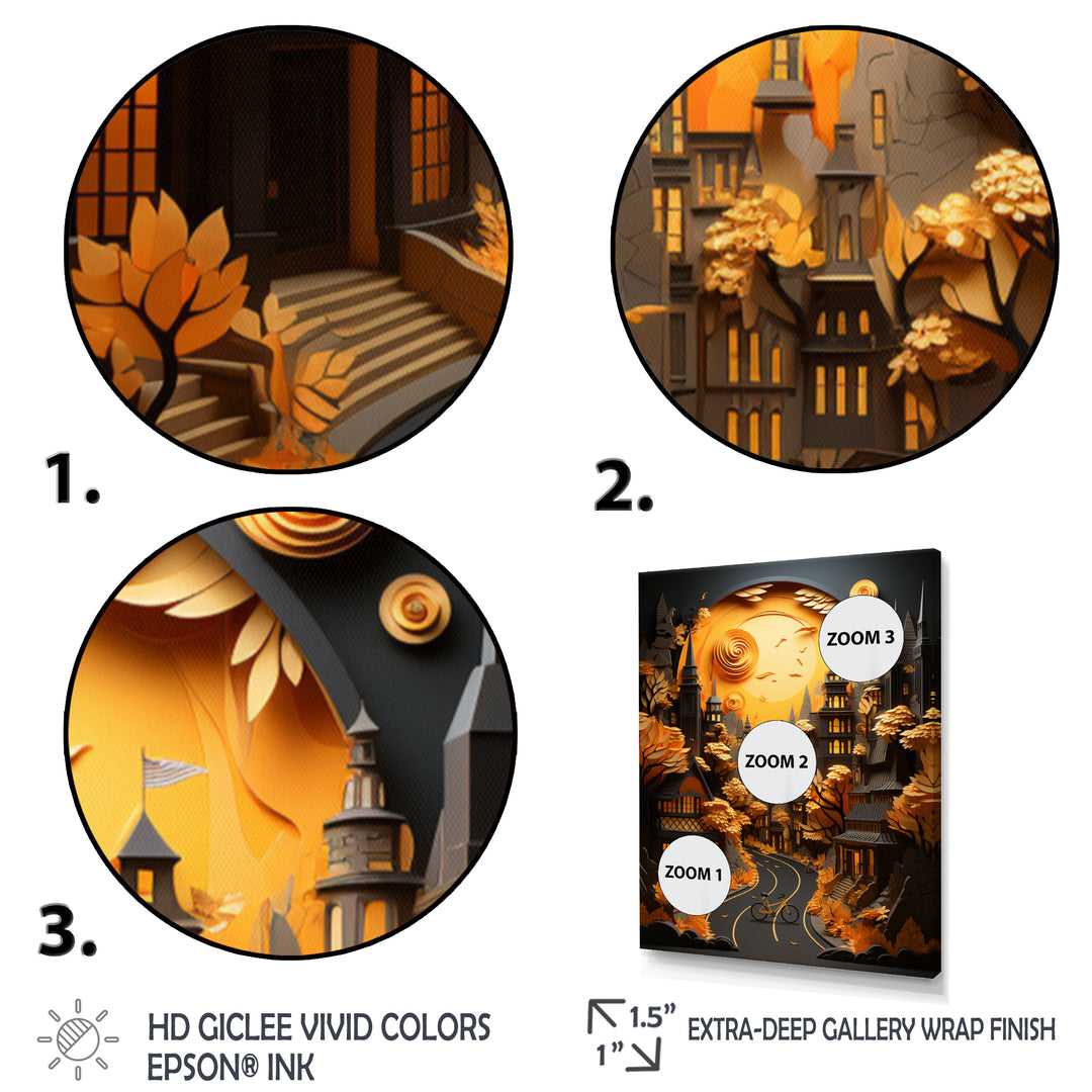 Bicycle City Cycling Papercut - Bicycle Canvas Wall Art