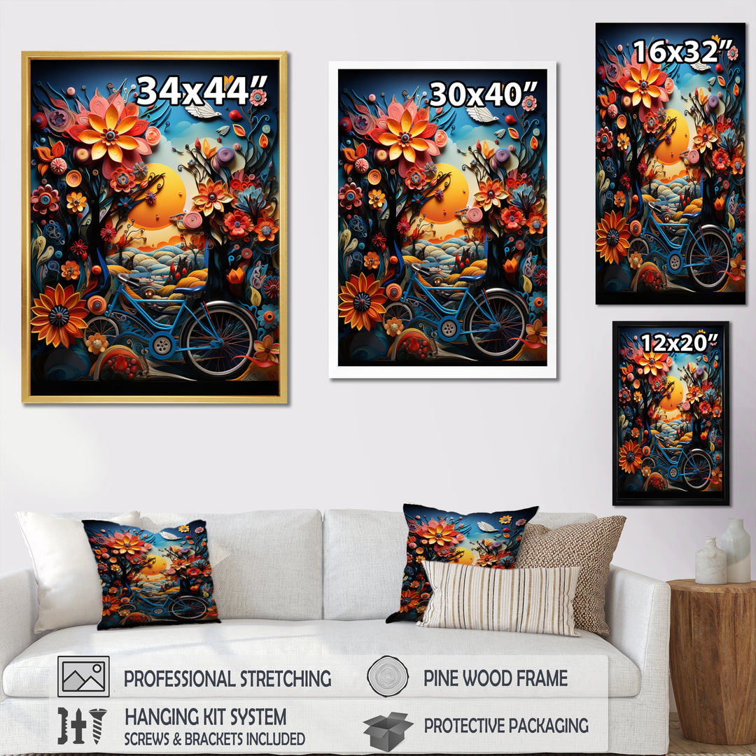 Bicycle Colorful Ride - Bicycle Canvas Wall Art