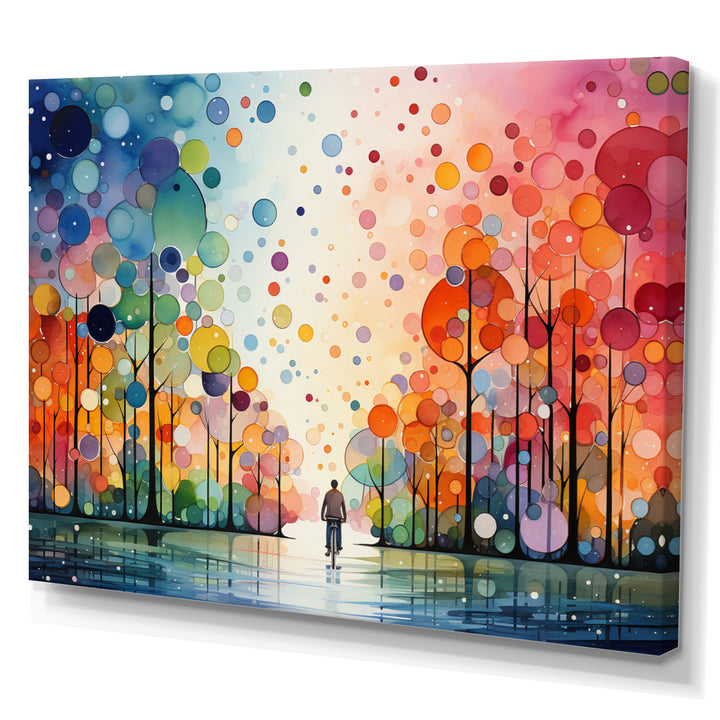 Bicycle Geometric Pedals Pointillism I - Bicycle Canvas Wall Art
