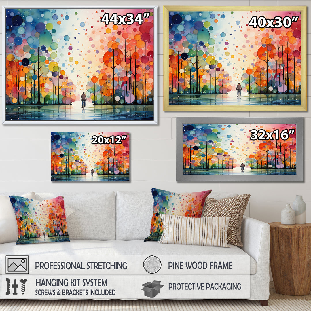 Bicycle Geometric Pedals Pointillism I - Bicycle Canvas Wall Art