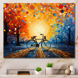 Bicycle Harmonious Pedals Pointillism I - Bicycle Canvas Wall Art