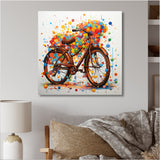 Bicycle Joyful Rides Pointillism I - Bicycle Canvas Wall Art