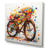 Bicycle Joyful Rides Pointillism I - Bicycle Canvas Wall Art