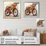 Bicycle Joyful Rides Pointillism I - Bicycle Canvas Wall Art