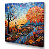 Bicycle Mosaic Spokes Pointillism - Bicycle Canvas Wall Art