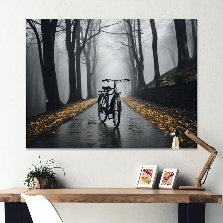 Bicycle Pedaling Into The - Bicycle Canvas Wall Art