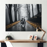Bicycle Pedaling Into The - Bicycle Canvas Wall Art