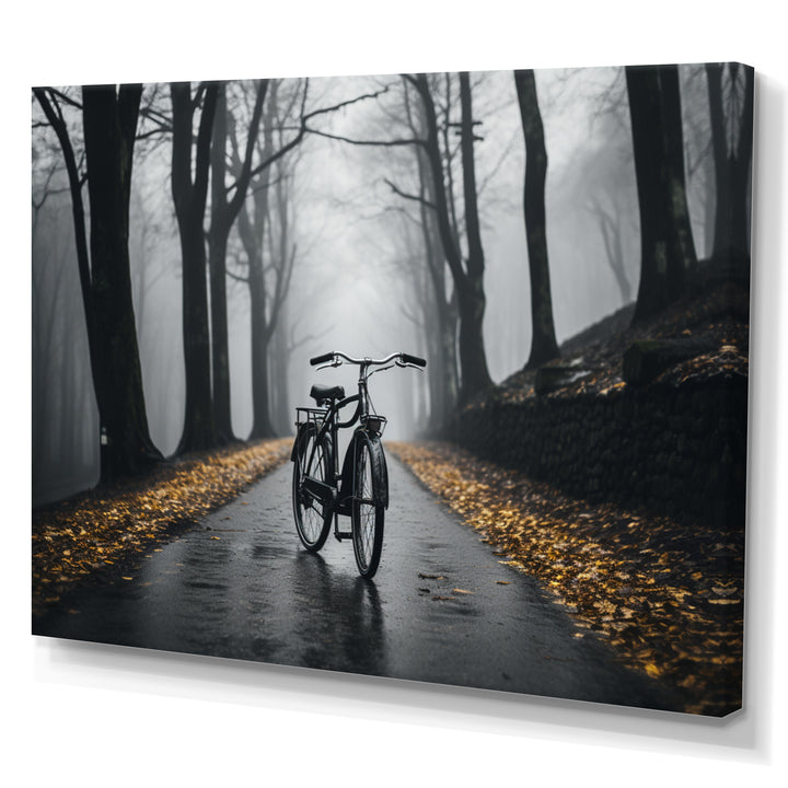 Bicycle Pedaling Into The - Bicycle Canvas Wall Art