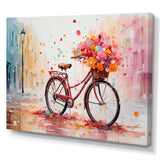 Bicycle Pedaling Memories Pointillism - Bicycle Canvas Wall Art