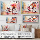 Bicycle Pedaling Memories Pointillism - Bicycle Canvas Wall Art
