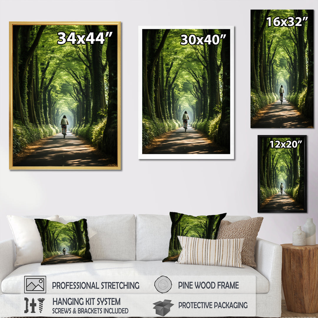 Bicycle Serene Bicycle Path I - Bicycle Canvas Wall Art