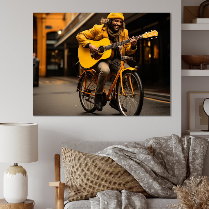 Bicycle Street Serenade - Bicycle Canvas Wall Art