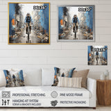 Bicycle Street Symphony Papercut - Bicycle Canvas Wall Art