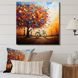Bicycle Whirling Wheels Pointillism - Bicycle Canvas Wall Art
