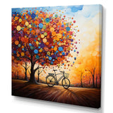 Bicycle Whirling Wheels Pointillism - Bicycle Canvas Wall Art