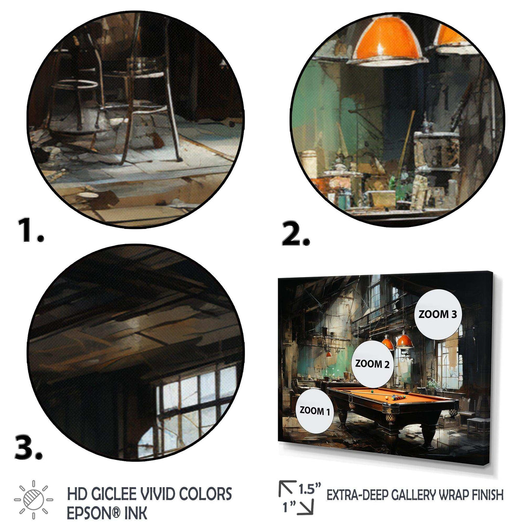 Billard Industrial Game III - Sports Canvas Wall Art