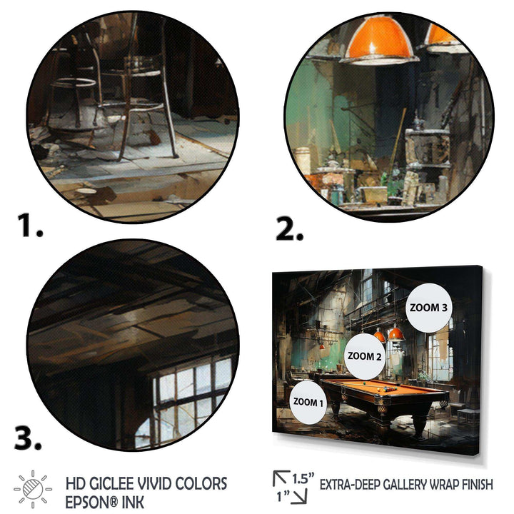 Billard Industrial Game III - Sports Canvas Wall Art