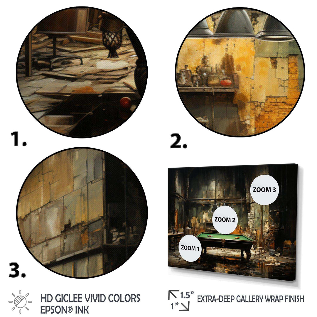 Billard Industrial Game I - Sports Canvas Wall Art