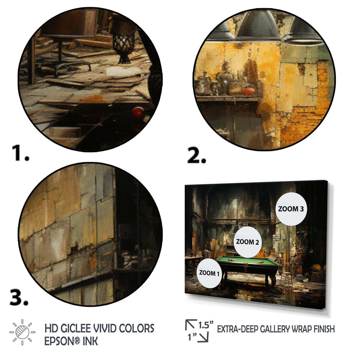 Billard Industrial Game I - Sports Canvas Wall Art