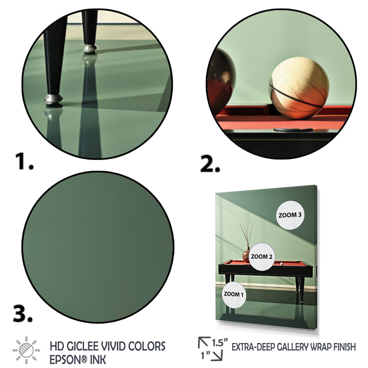 Billard Serene Strokes Minimalist - Billiards Canvas Wall Art