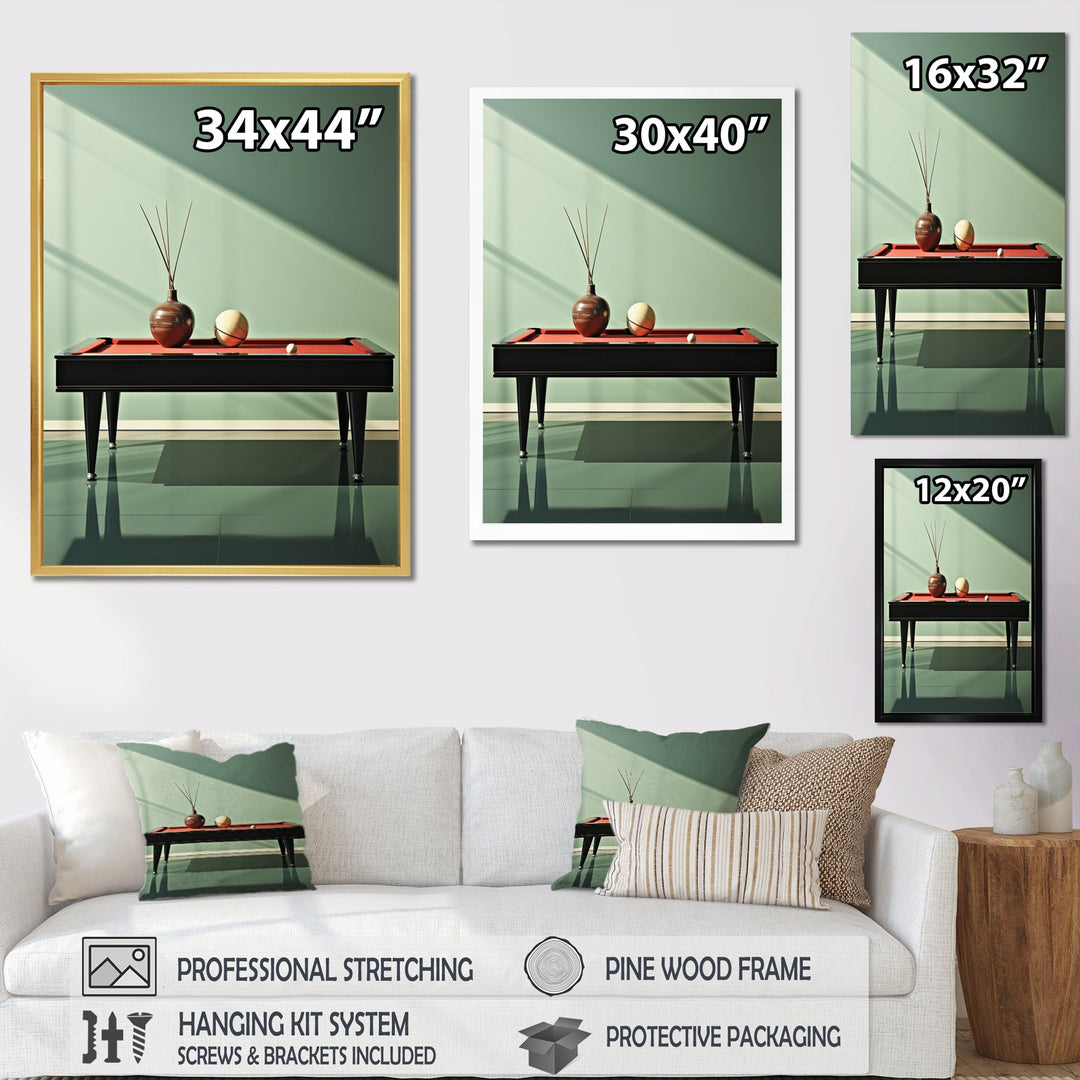 Billard Serene Strokes Minimalist - Billiards Canvas Wall Art
