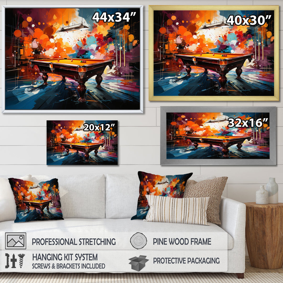 Billard Vibrant Break I - Billiards Canvas Wall Art