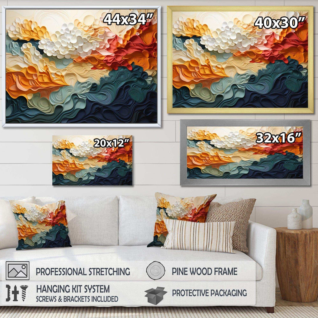 Yellow Hot Air Ballon Atmospheric - Hot Air Balloon Canvas Wall Art