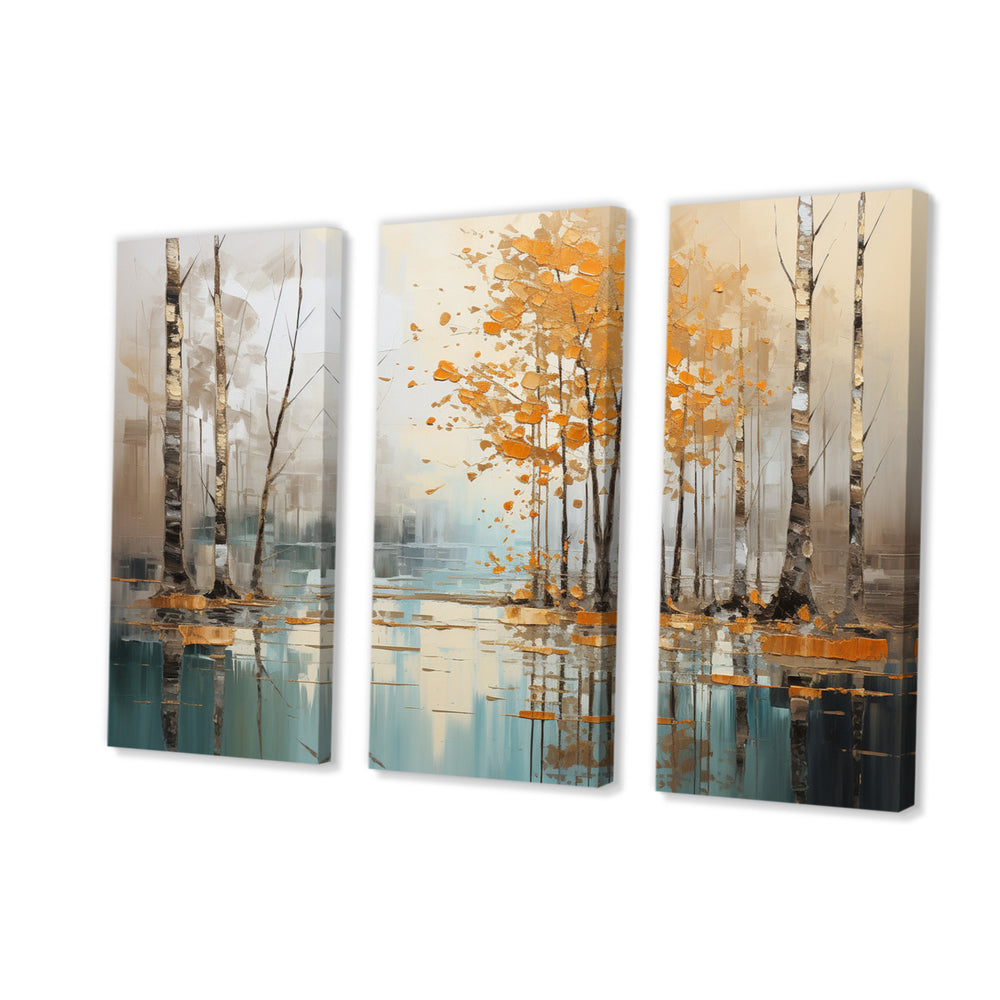 Birch Woods Golden Reflections I - Multi-Panels