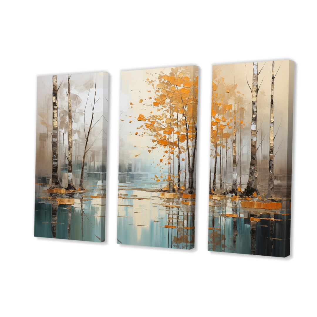Birch Woods Golden Reflections I - Multi-Panels