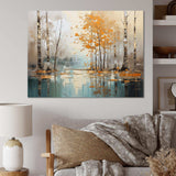 Birch Woods Golden Reflections I - Floral Canvas Wall Art