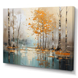 Birch Woods Golden Reflections I - Floral Canvas Wall Art