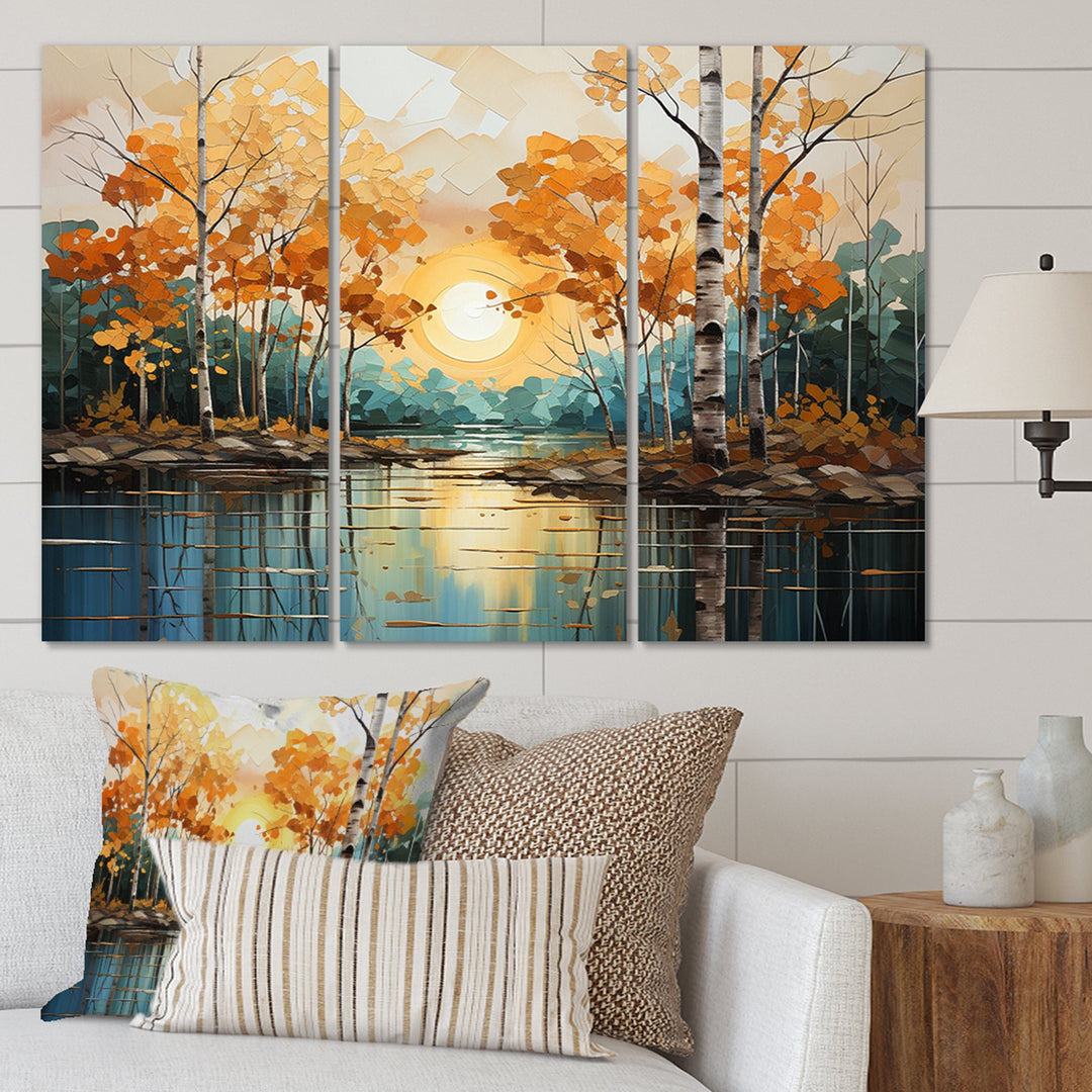 Birch Woods Golden Reflections II - Multi-Panels