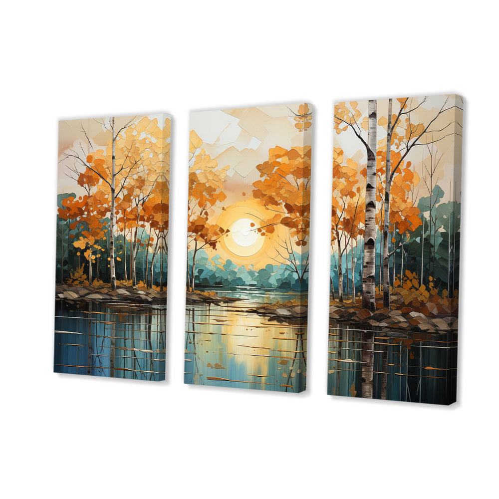 Birch Woods Golden Reflections II - Multi-Panels