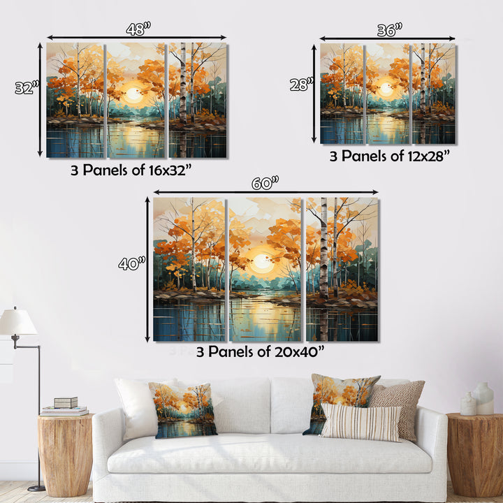 Birch Woods Golden Reflections II - Multi-Panels