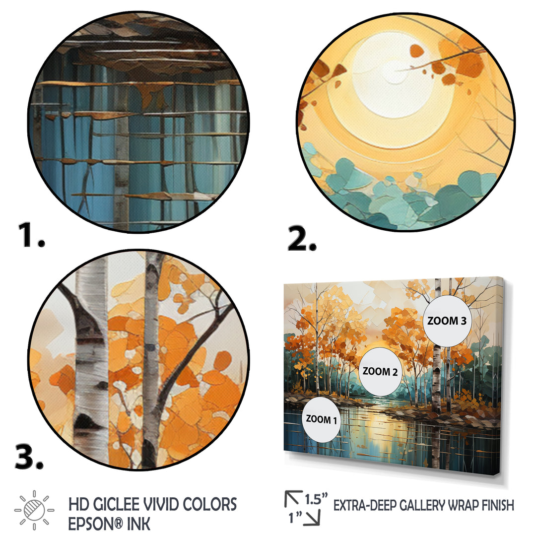Birch Woods Golden Reflections II - Multi-Panels