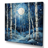 Birch Woods Mystic Moonlight I - Floral Canvas Wall Art